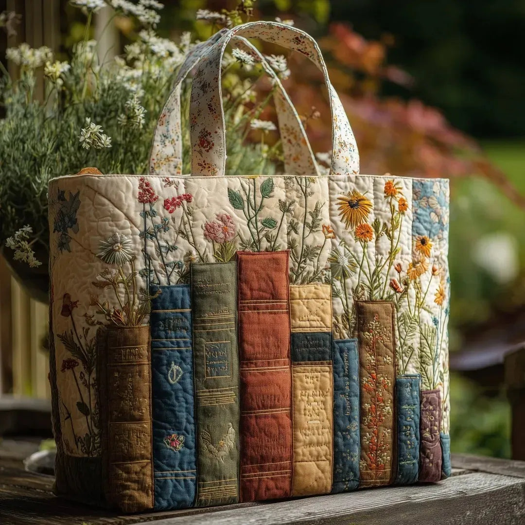 Women's Handmade Quilted Tote Bag - Dog, Cat and Floral Prints