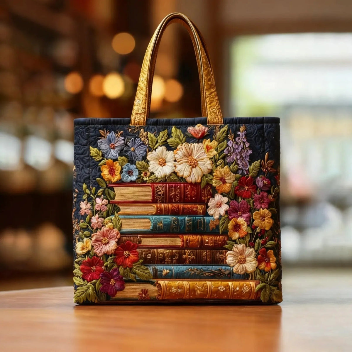 Women's Handmade Quilted Tote Bag - Dog, Cat and Floral Prints