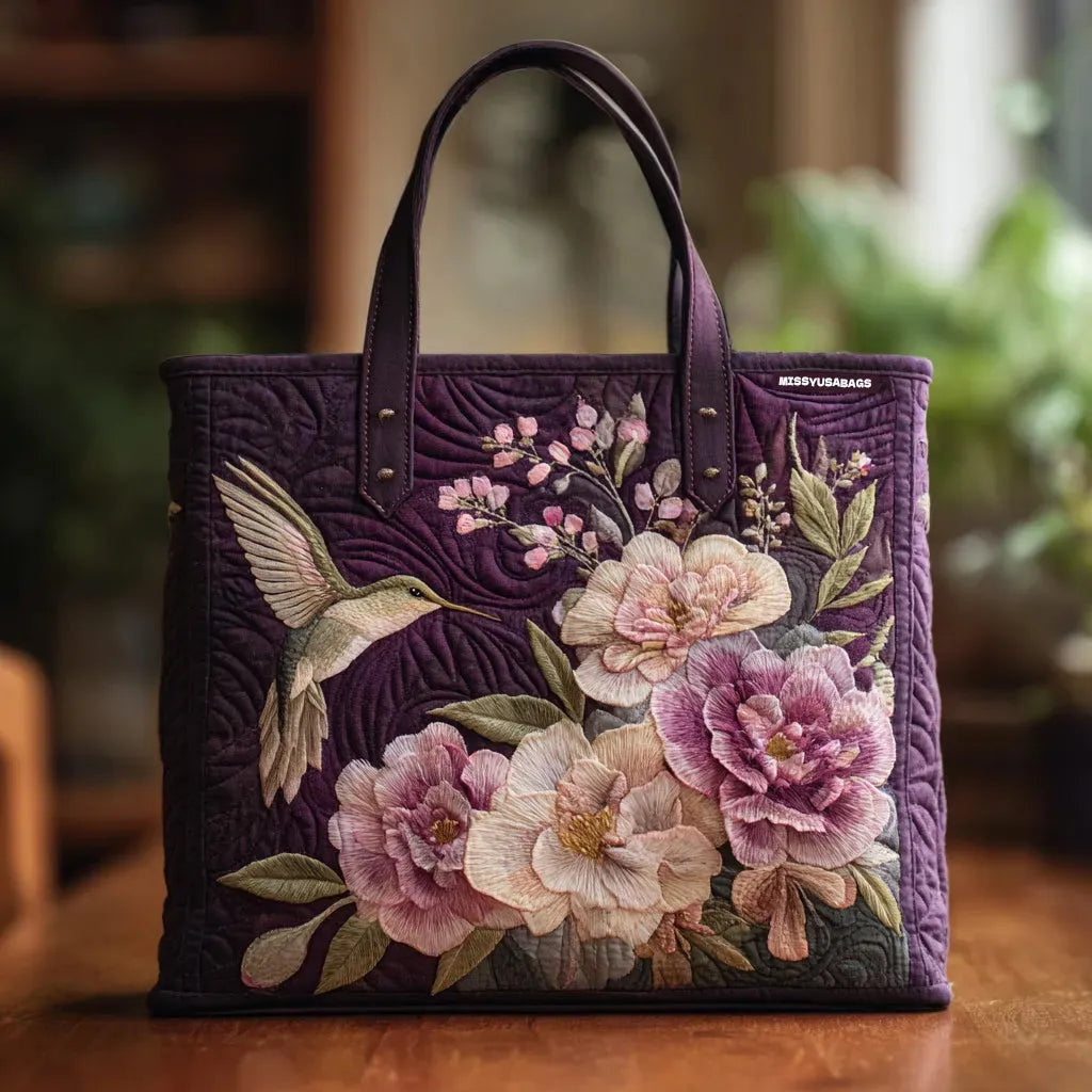 Women's Handmade Quilted Tote Bag - Dog, Cat and Floral Prints