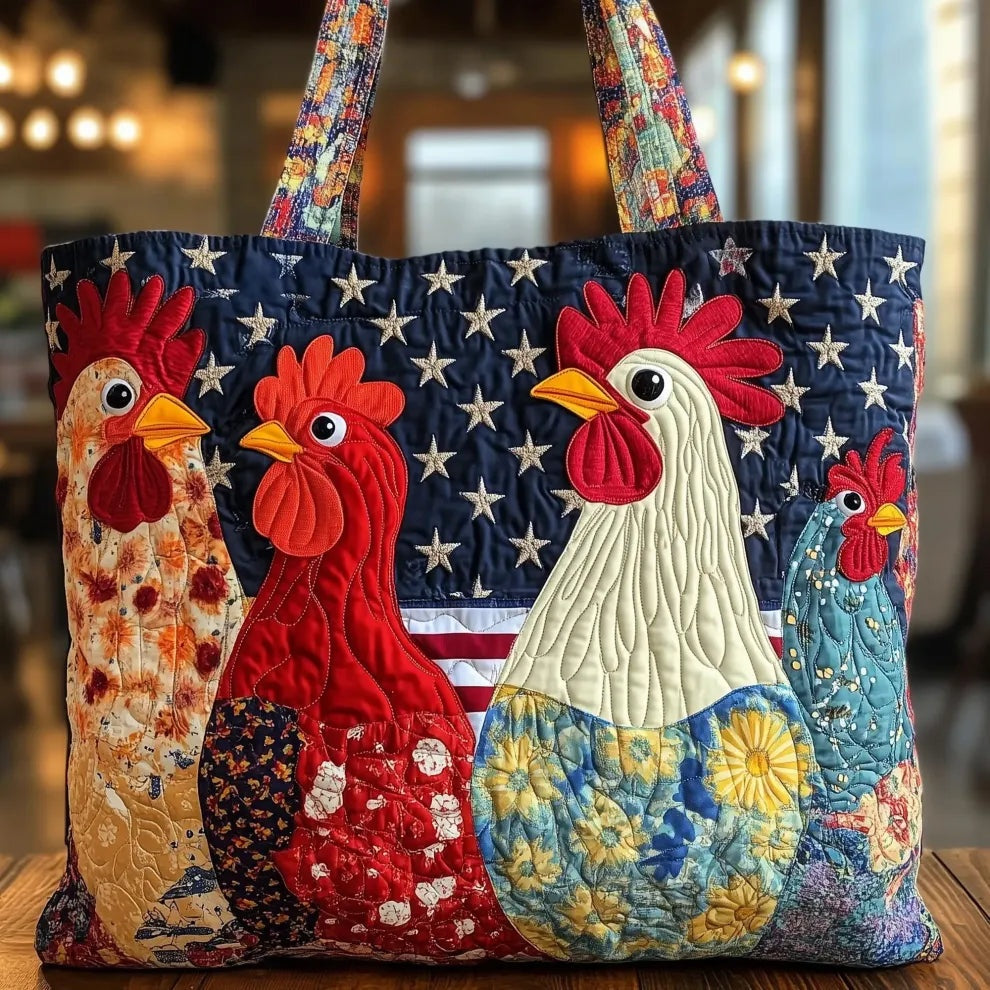 Women's Handmade Quilted Tote Bag - Dog, Cat and Floral Prints