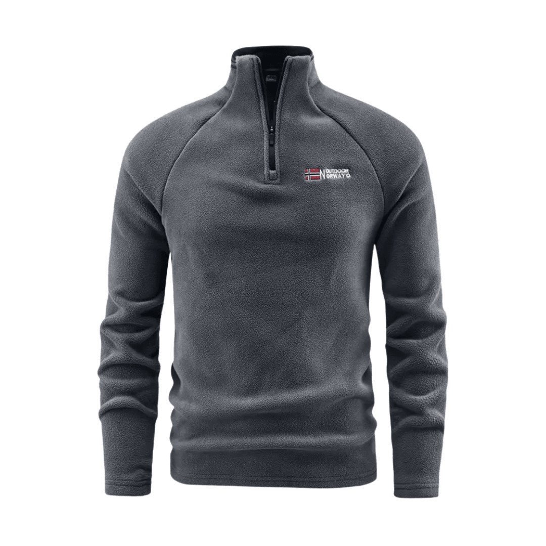 Men's Half-Zip Fleece Pullover Jacket - Breathable Stand Collar