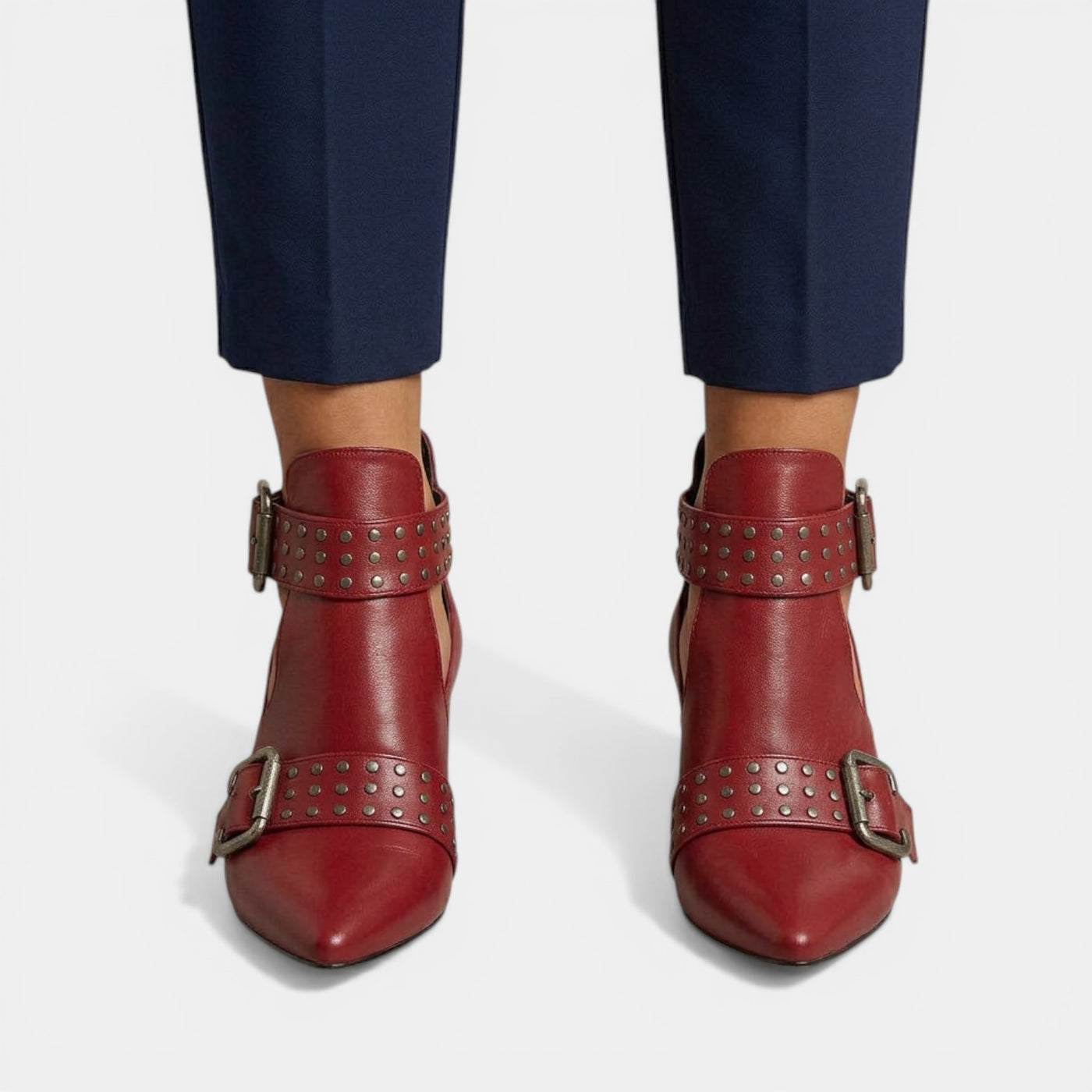 Women's High-Heel Leather Sandals