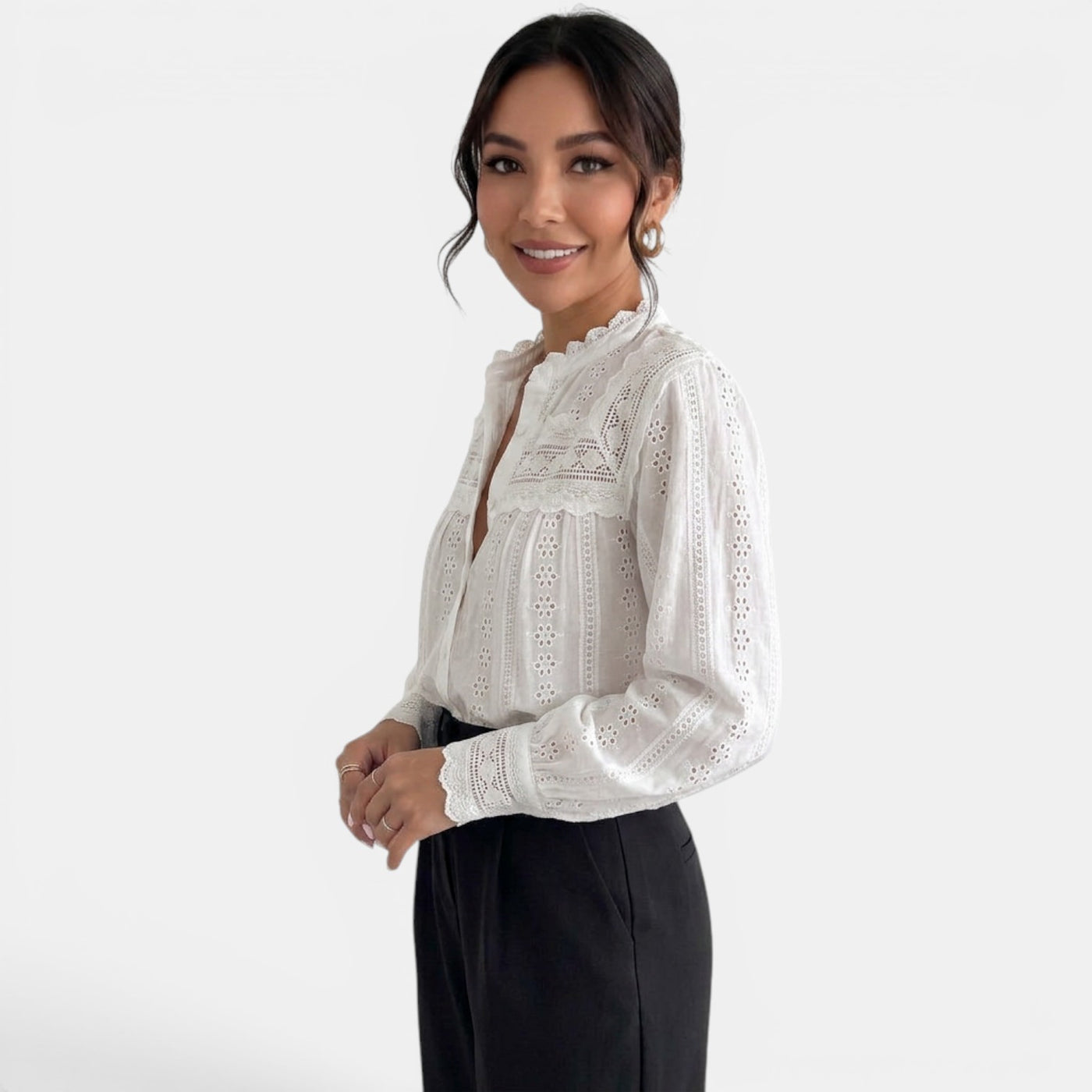 Blusa Blanca Bordada Mujer Verano