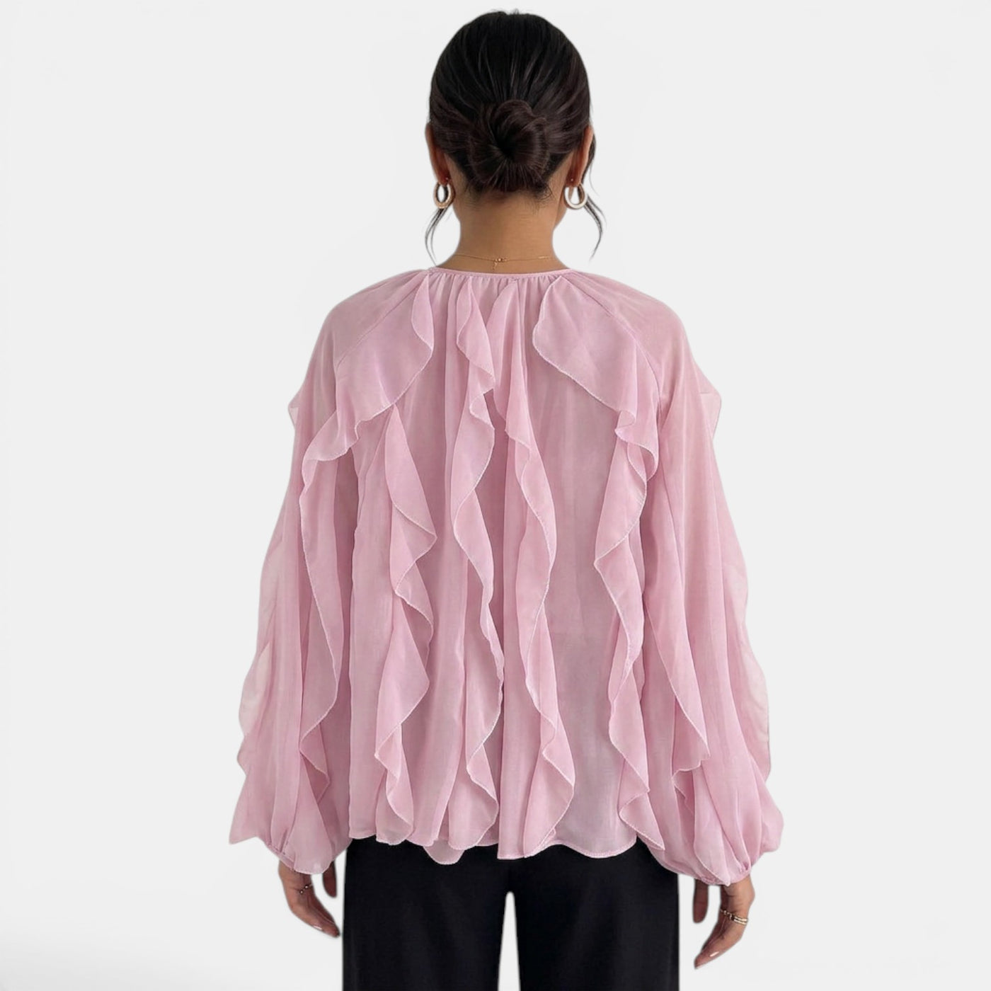 Blusa Mujer Escote V Volantes