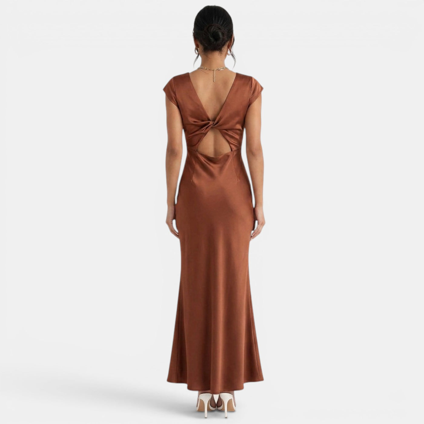 Long V-neck Guest Dress