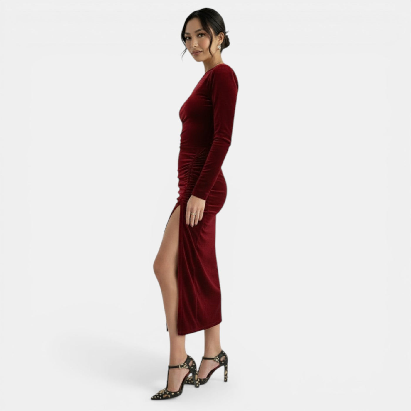 Elegant Dress Pleats and Slit