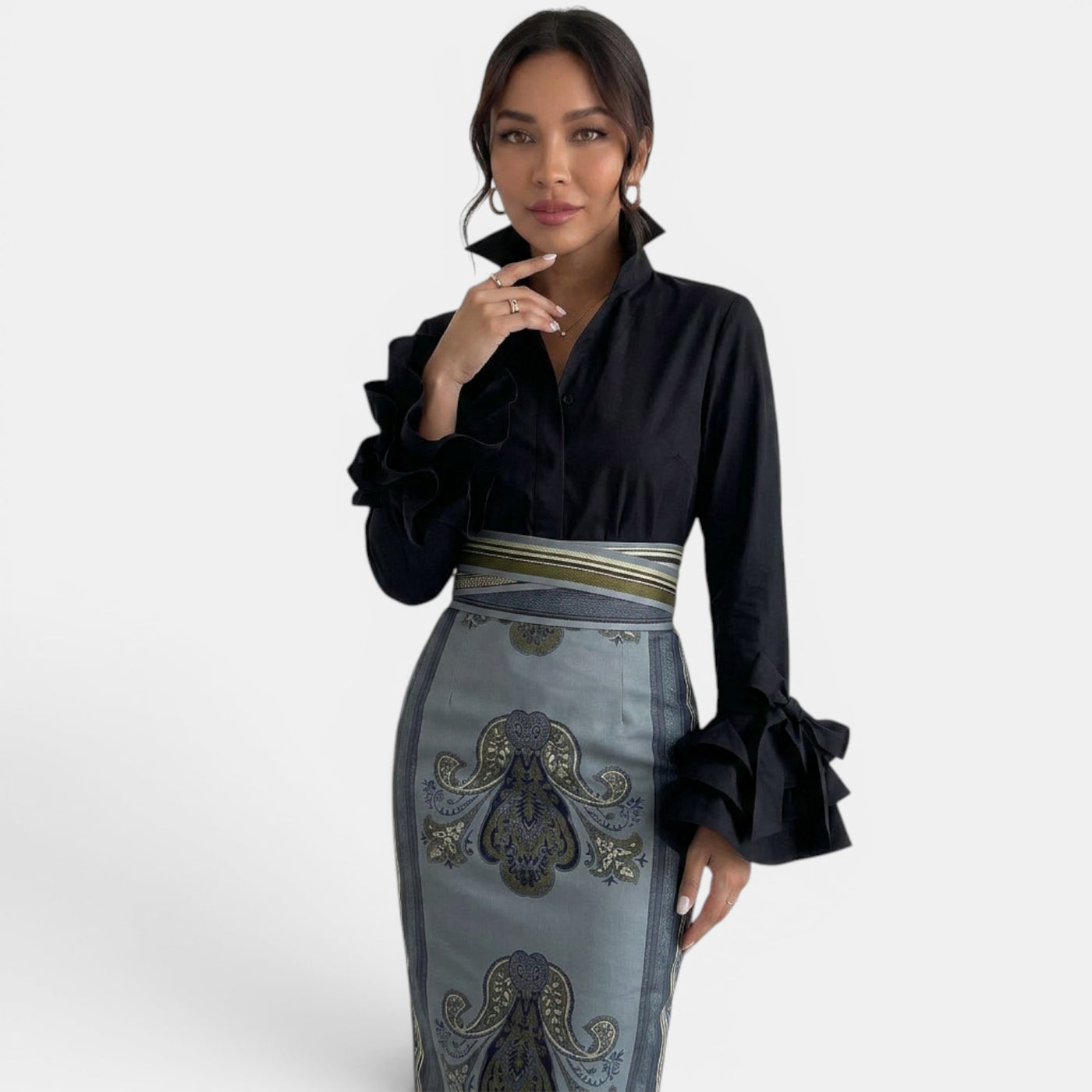 Camisa Mujer Volantes Elegante
