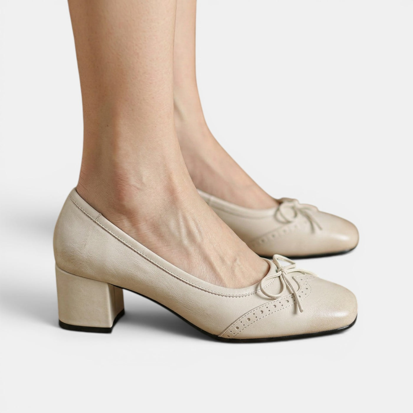 Women's Leather Mid-Heel Sandals