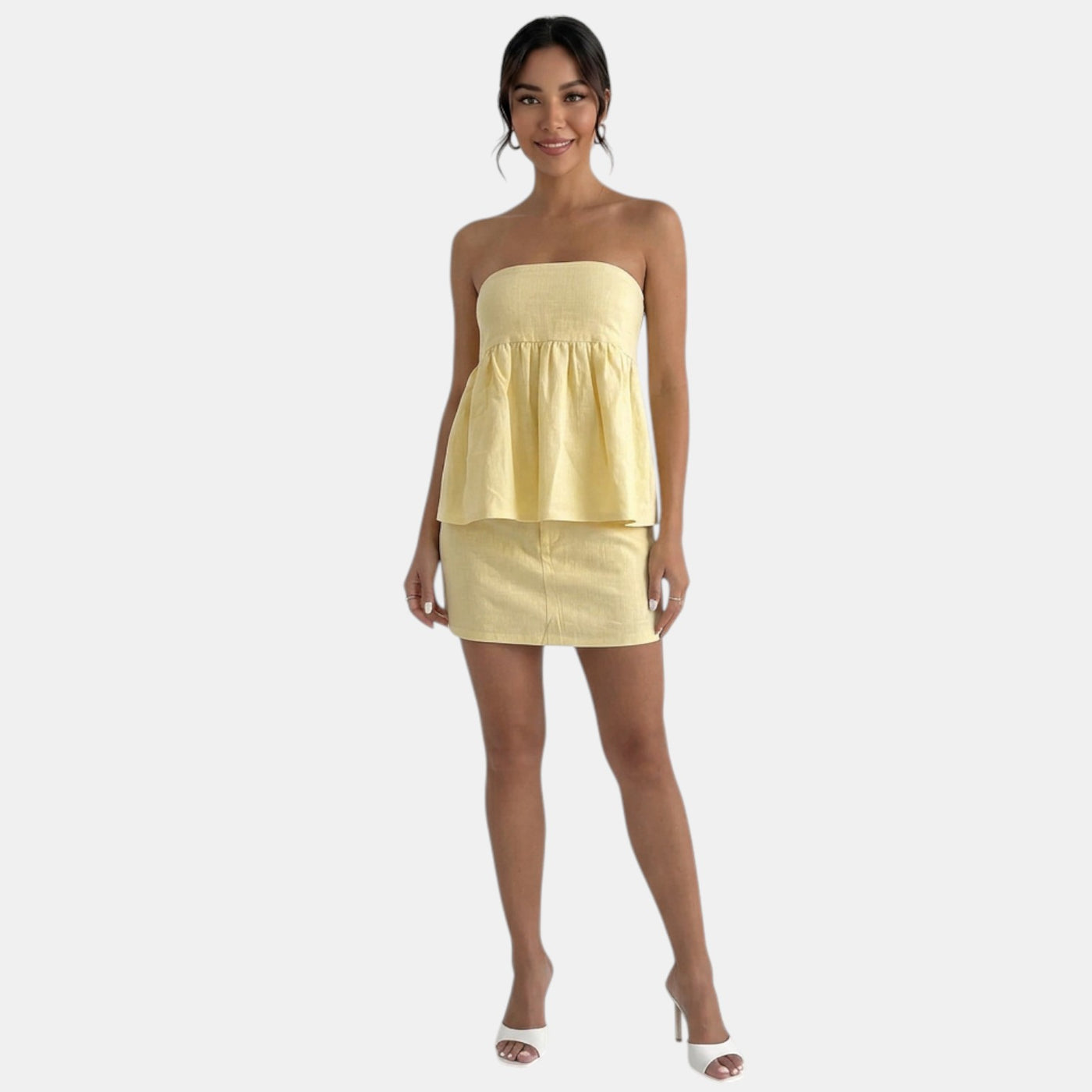 Women's Yellow Linen Set