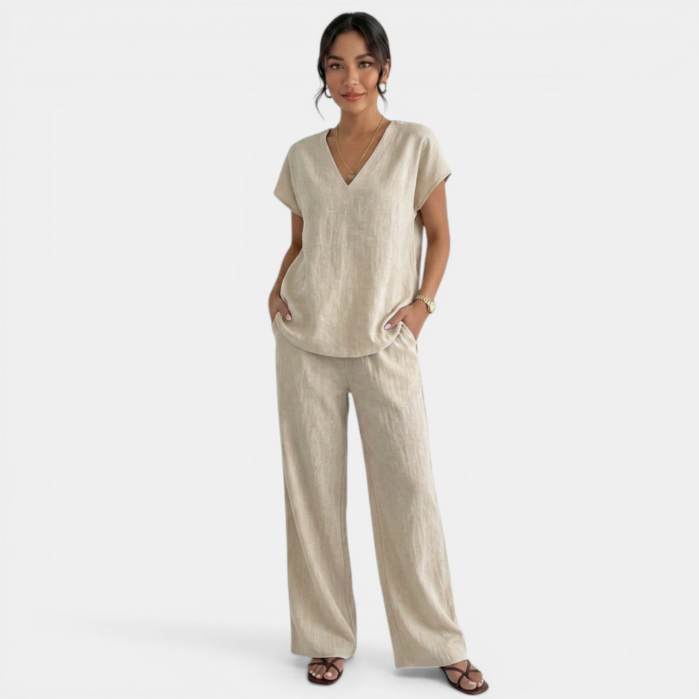 Women's Linen Summer Pant Set