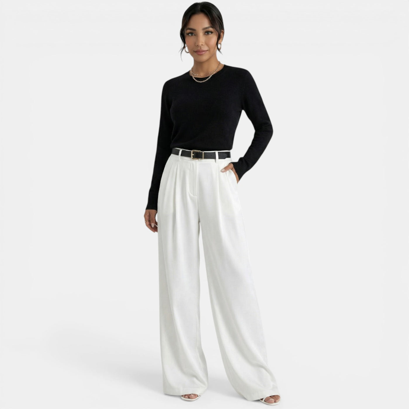 Women's Elegant High-Waisted Trousers