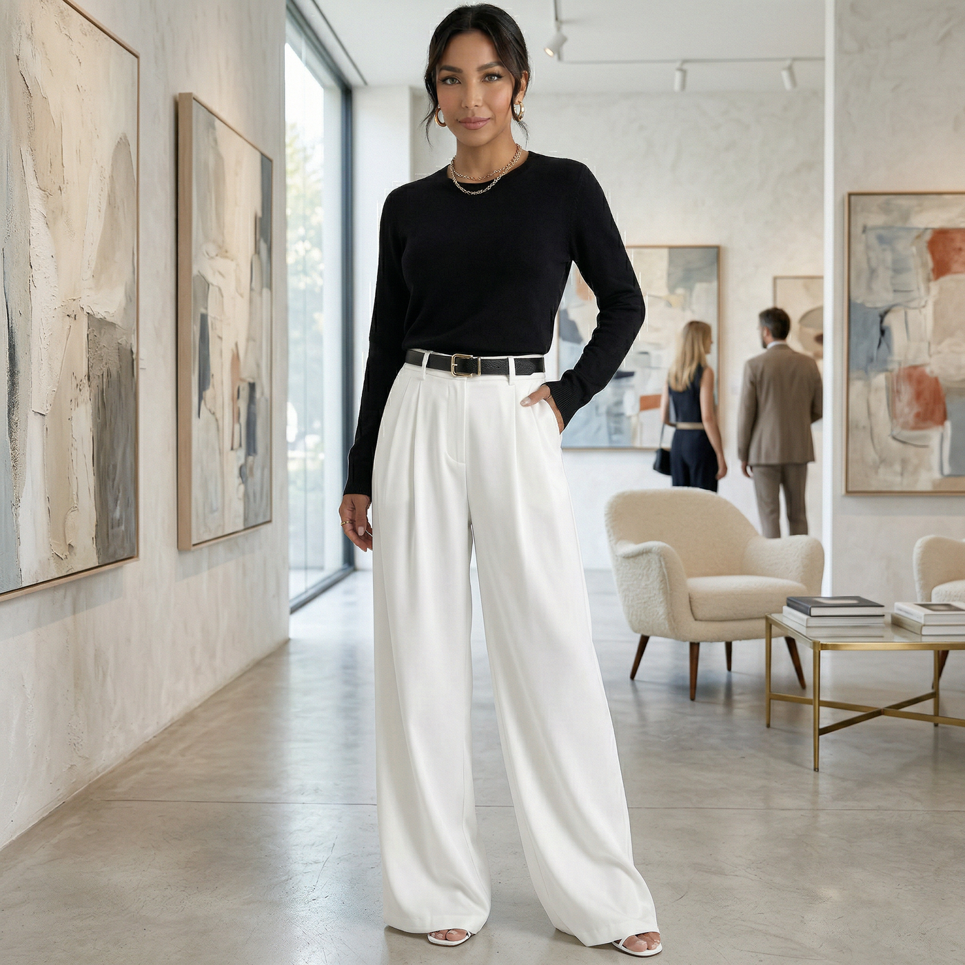 Women's Elegant High-Waisted Trousers