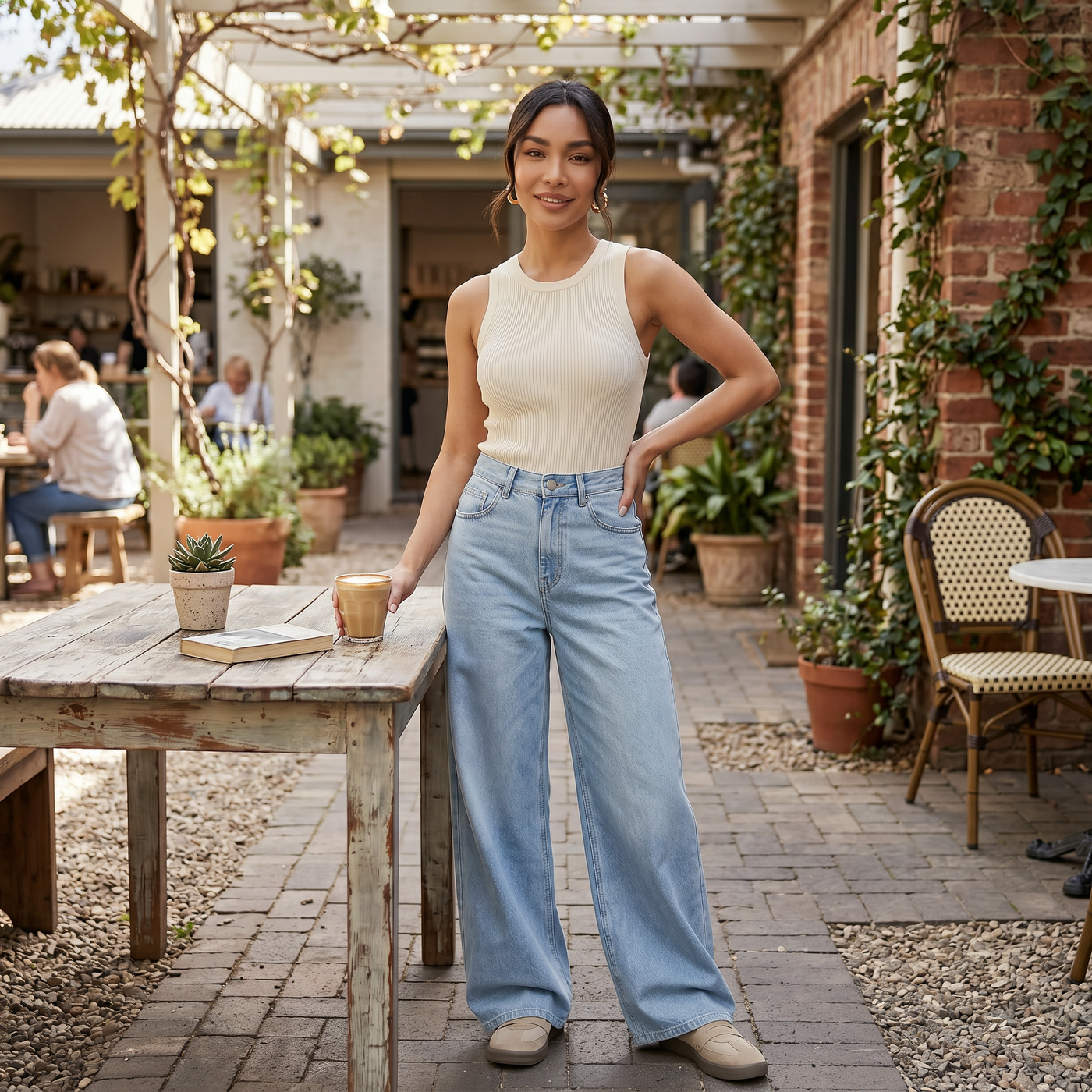 Women's Wide-Leg High-Waisted Jeans