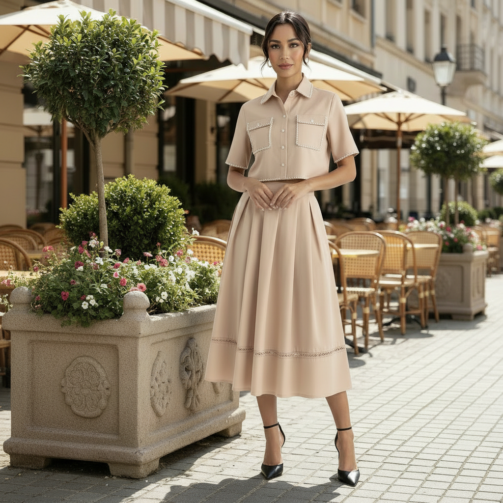 Conjunto Mujer Elegante Bordado