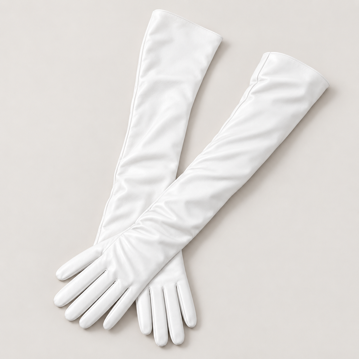 Women's Long Faux Leather Gloves - Touchscreen, 20 Inch Opera Length