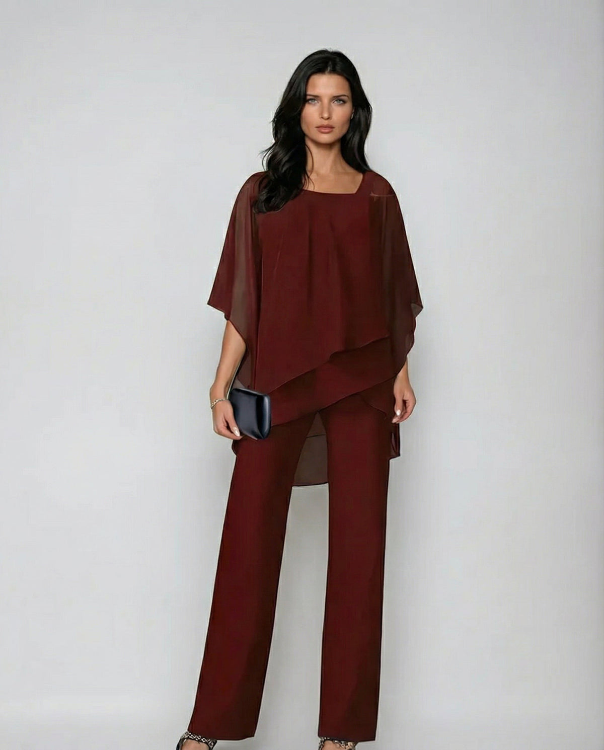Women's Flowy 2-Piece Set - Top and Wide Leg Pants