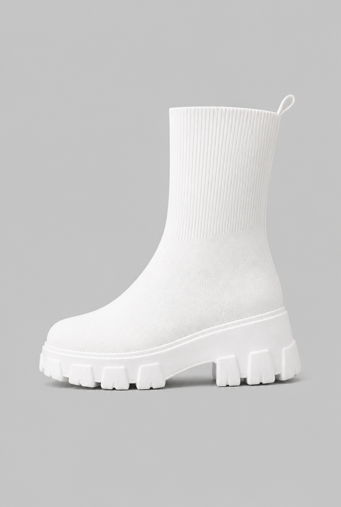 Women's Stretch Sock Boots - Chunky Platform Sole
