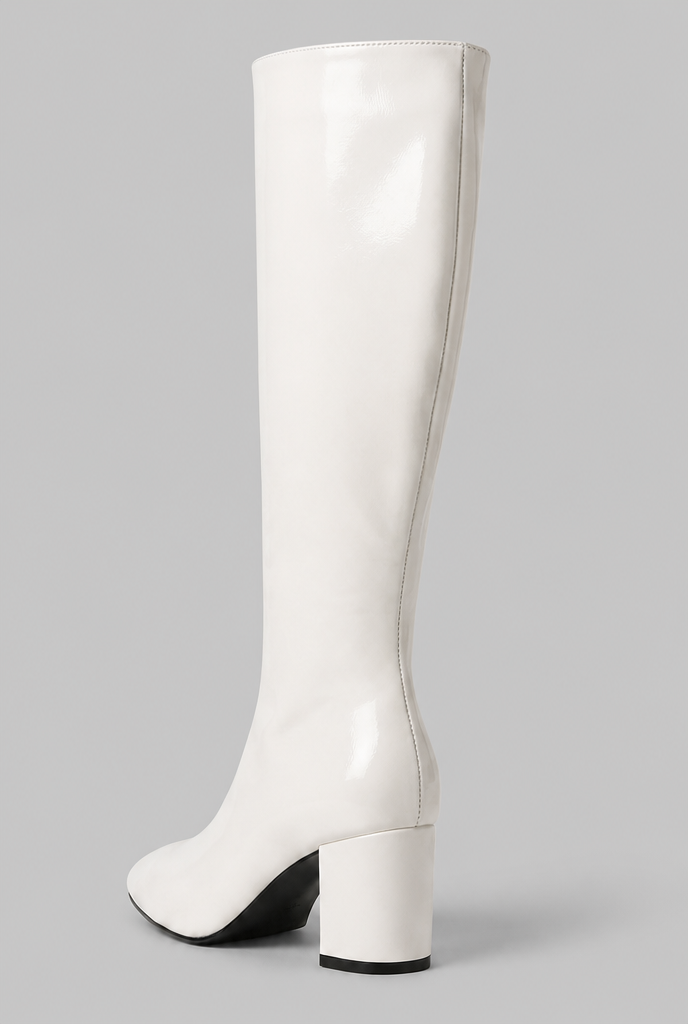 Botas Mujer Altas de Piel Lisas Tacón Ancho