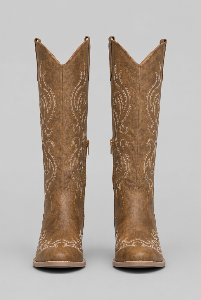 Botas Camperas Mujer de Caña Ancha de Piel con Cremallera