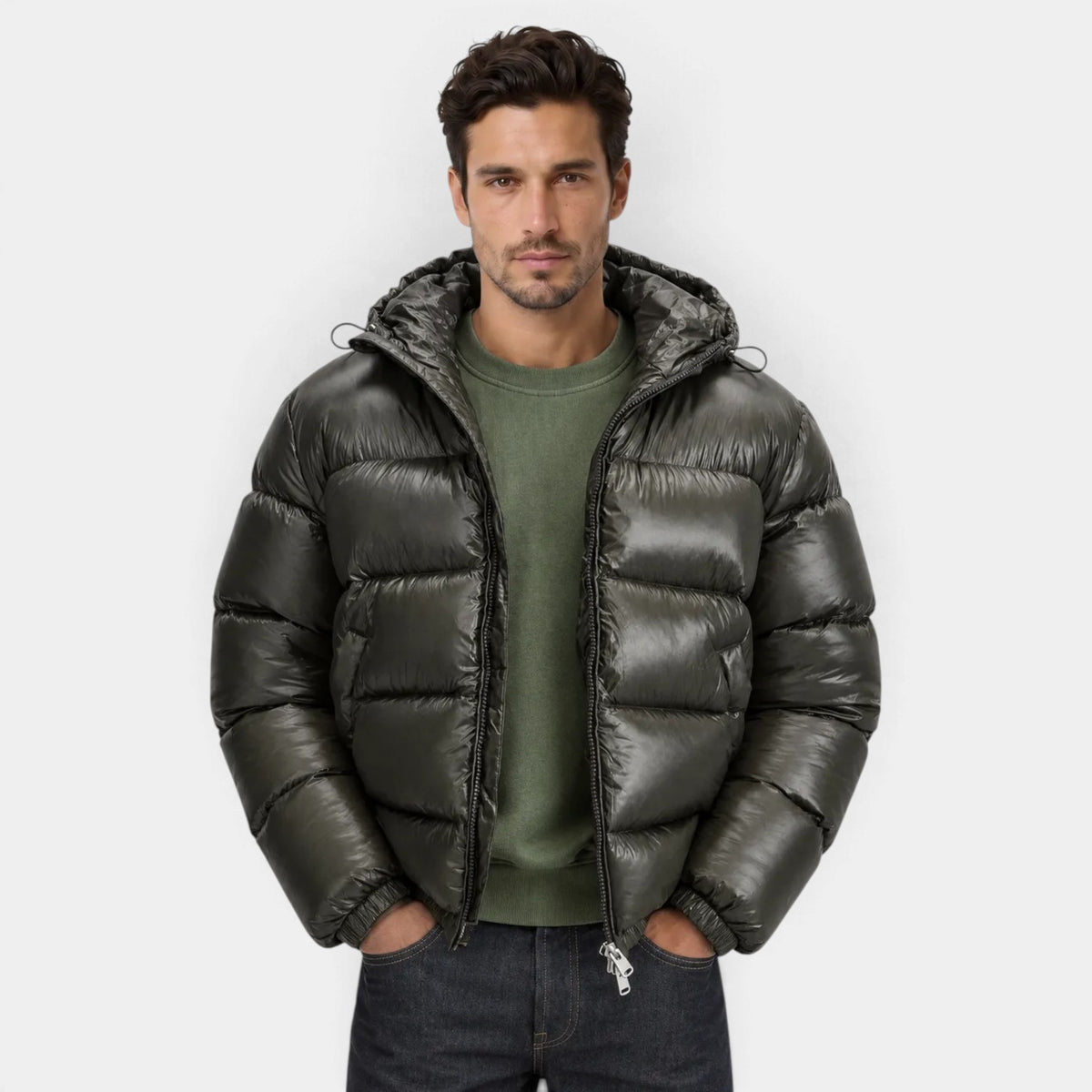 Men's Warm Insulated Puffer Jacket for Winter
