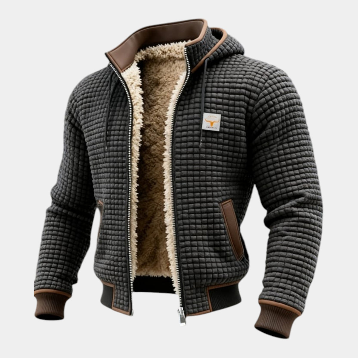 Men's Sherpa-Lined Puffer Jacket - Full Zip