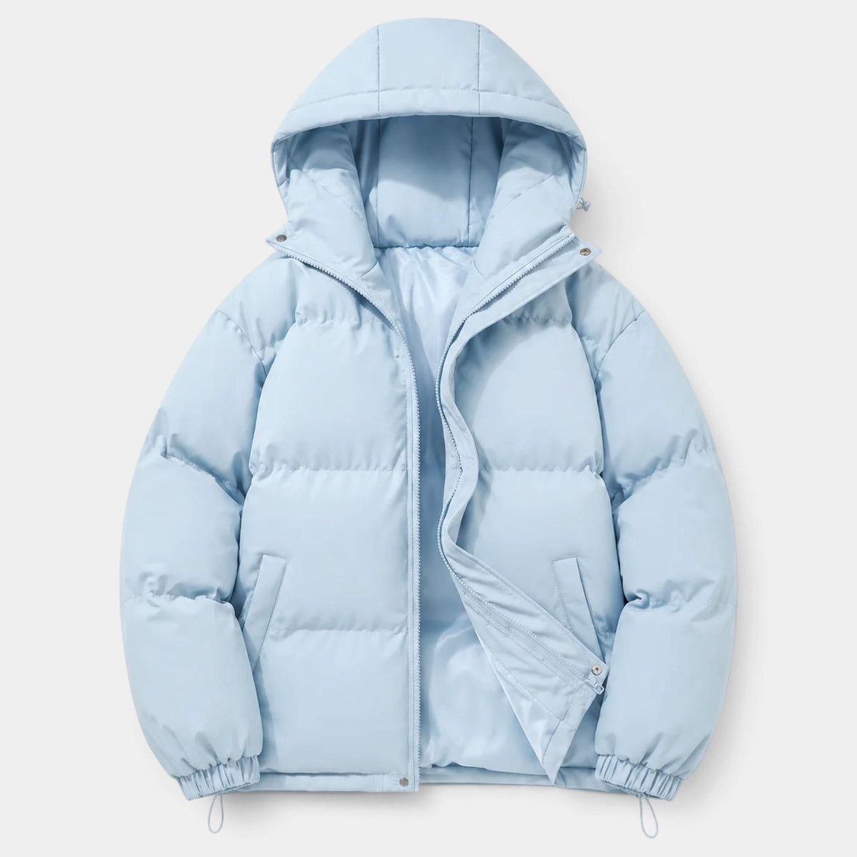Chaqueta Hombre Acolchada Oversize con Capucha y Bajo Ajustable