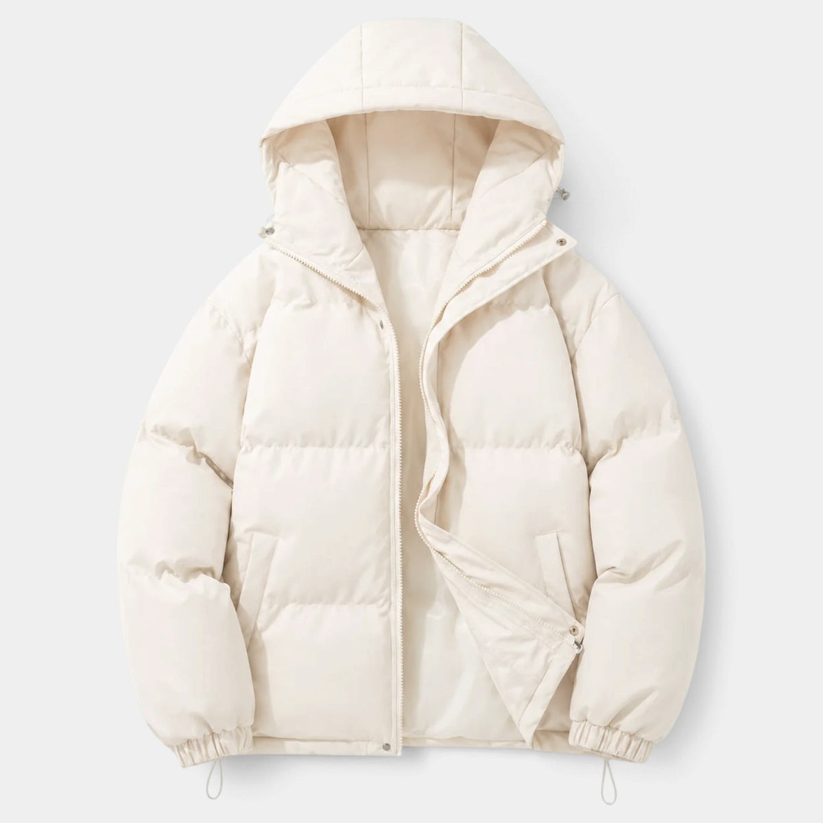 Chaqueta Hombre Acolchada Oversize con Capucha y Bajo Ajustable