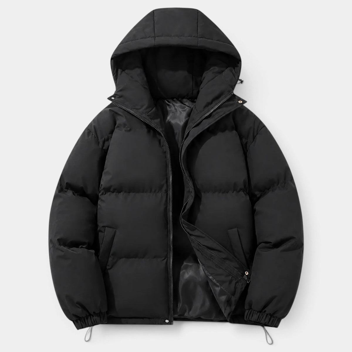 Chaqueta Hombre Acolchada Oversize con Capucha y Bajo Ajustable