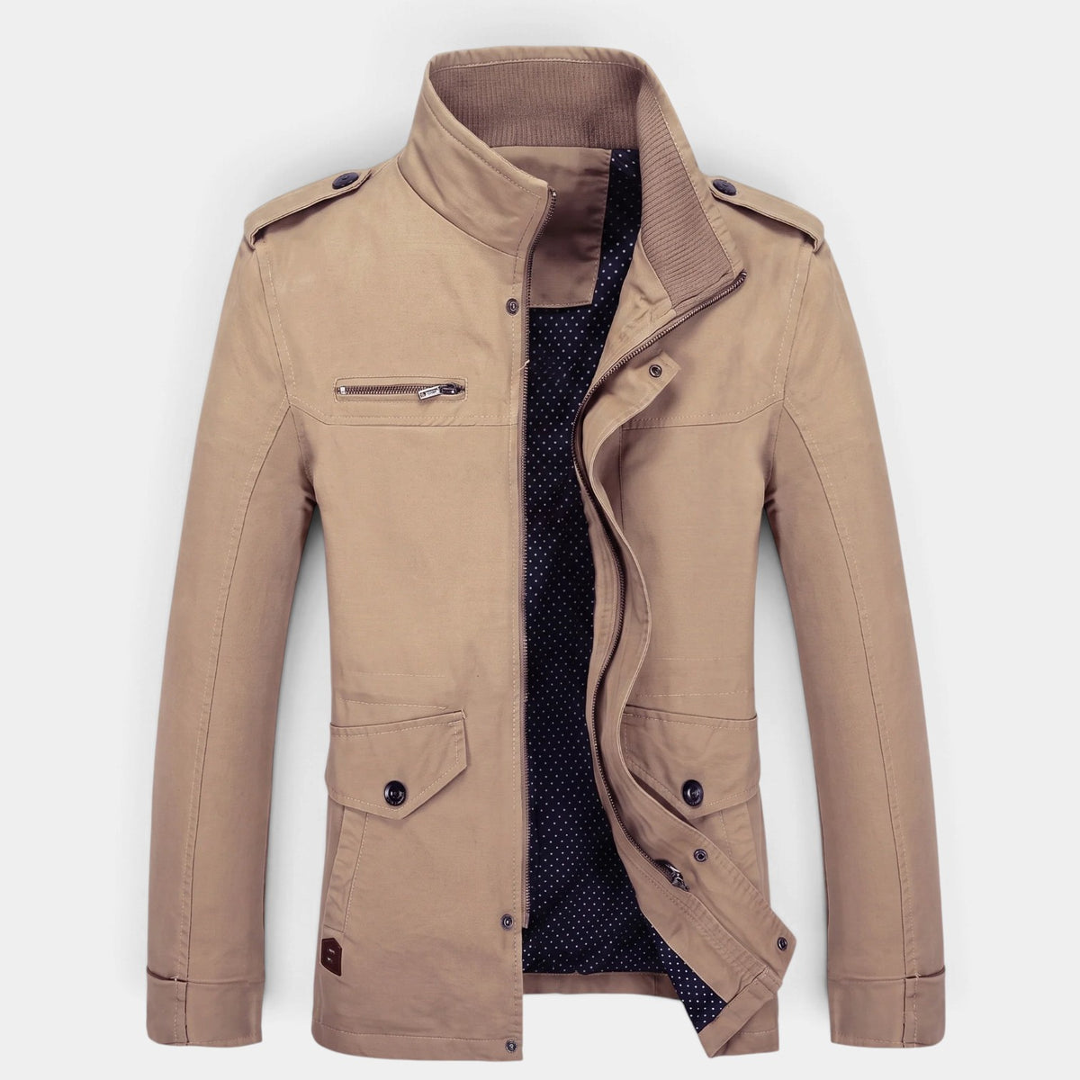 Chaqueta Hombre Acolchada Entallada con Hombreras Clásica