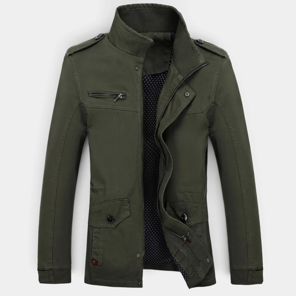 Chaqueta Hombre Acolchada Entallada con Hombreras Clásica