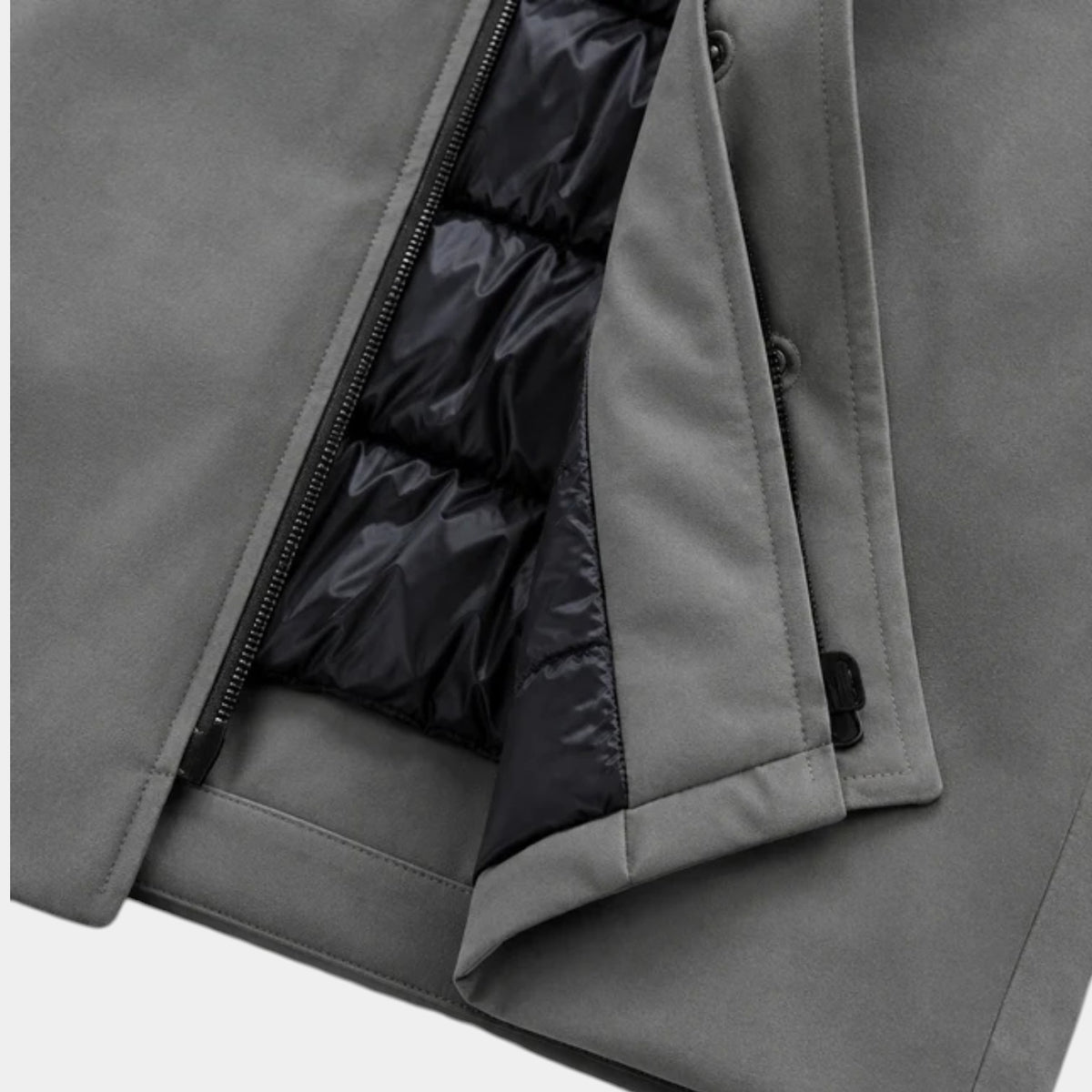 Parka Hombre con Capucha y Forro Acolchado Largo Medio