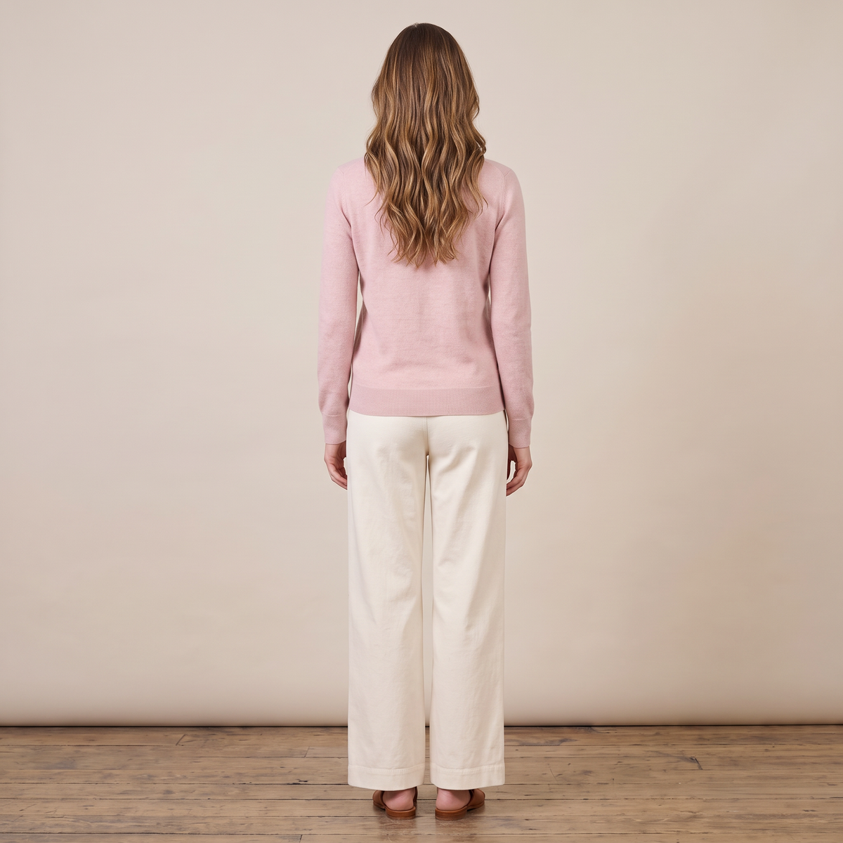 Jersey de Cashmere Mujer con Cuello Pico