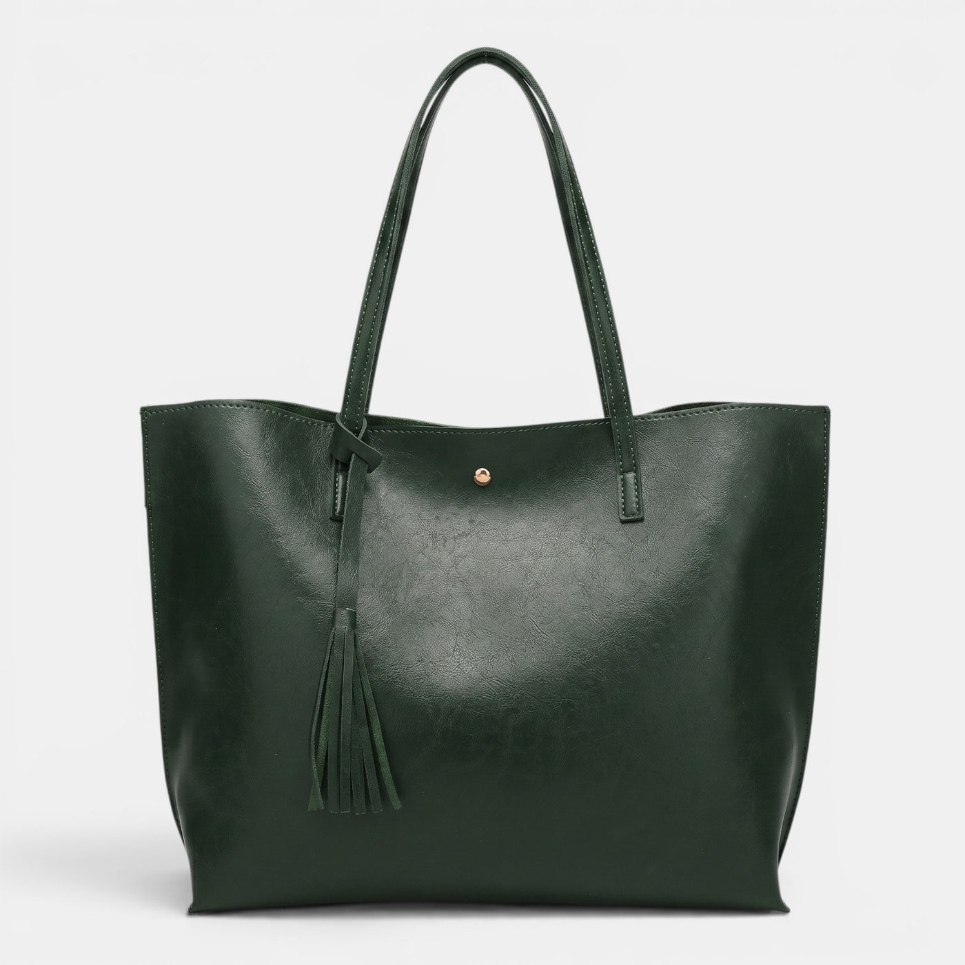 Bolso Mujer Cuero Borlas Grande