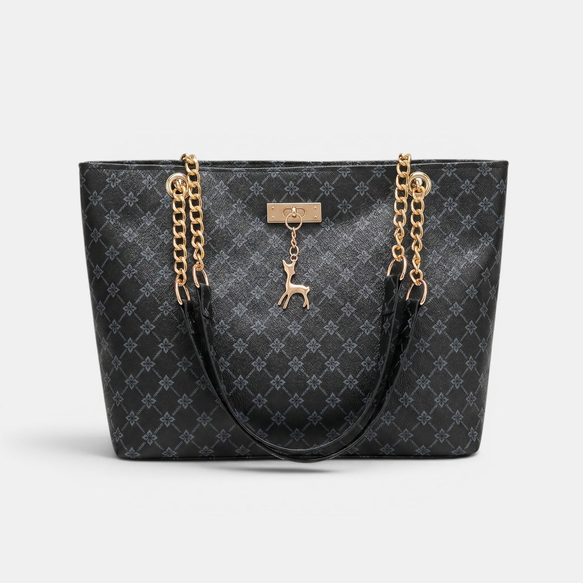 Women's Leather Chain Bag - Retro Structured Handbag