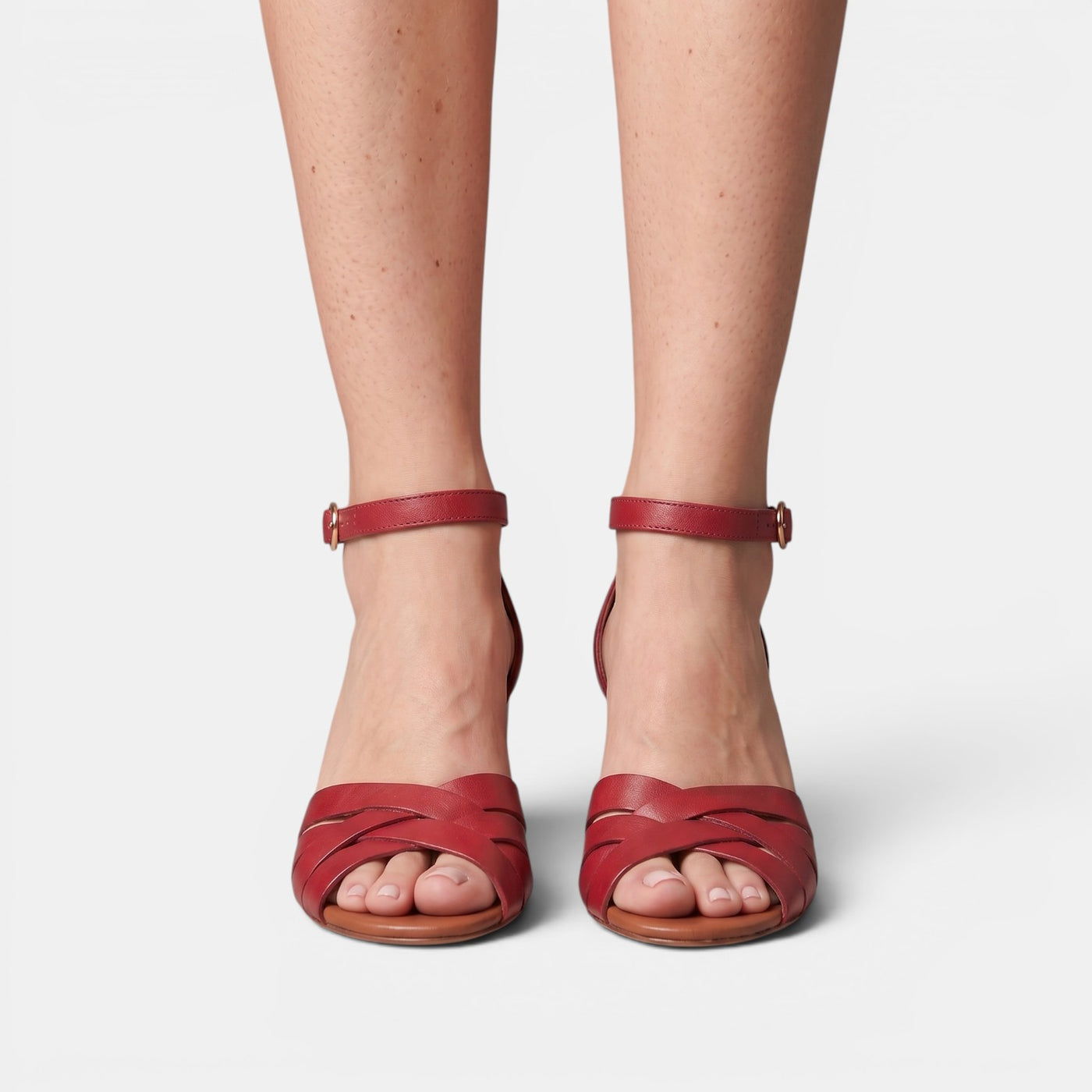 Women's Chunky Heel Leather Sandals