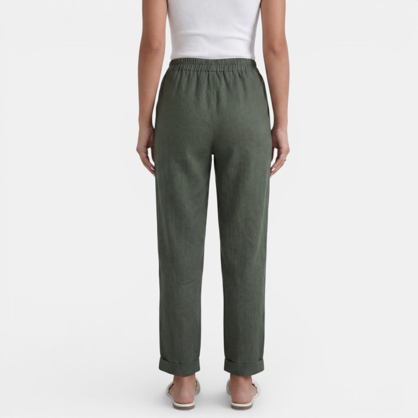 Women's High-Waisted Linen Pants