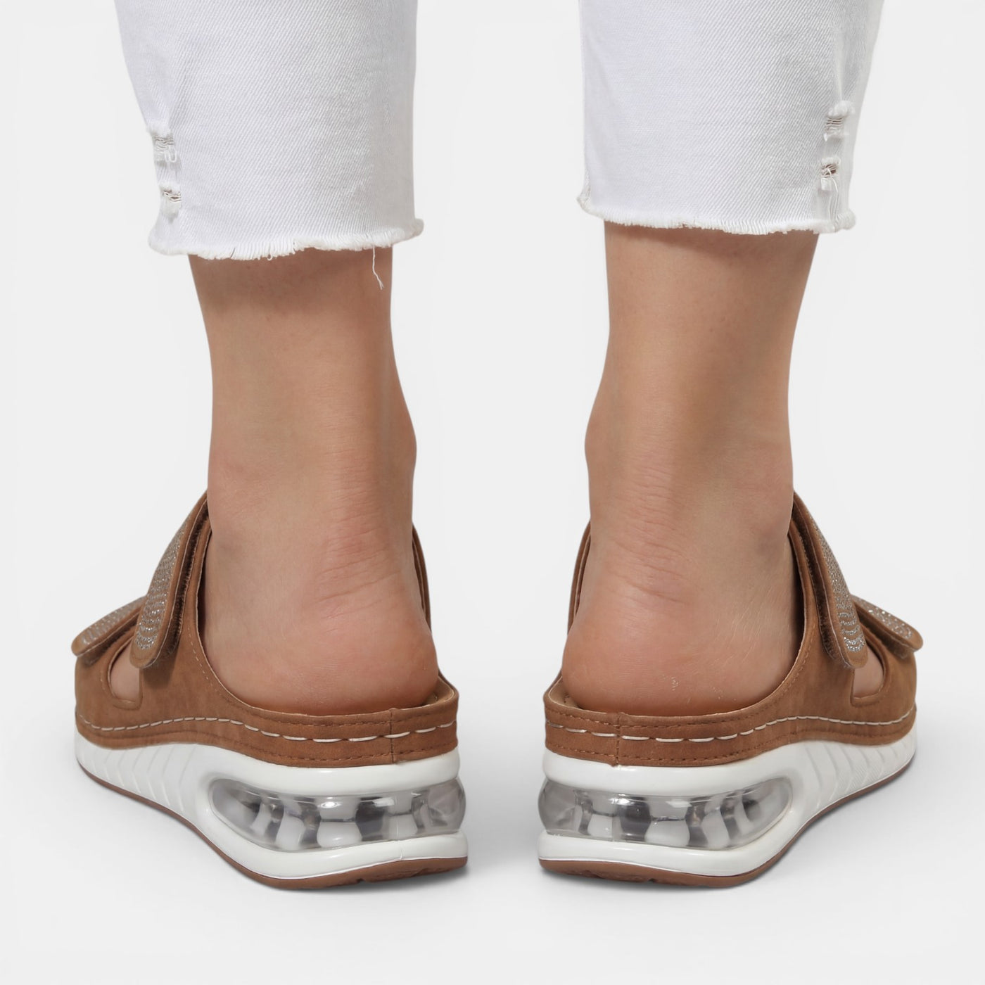 Women's Orthopedic Wedge Sandals with Rhinestones