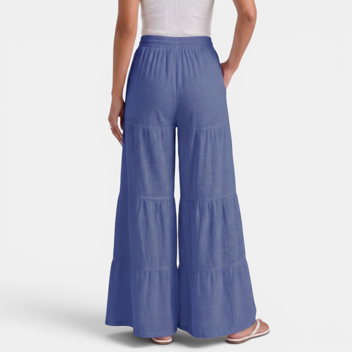 Women's Linen Trousers with Wide Drawstring