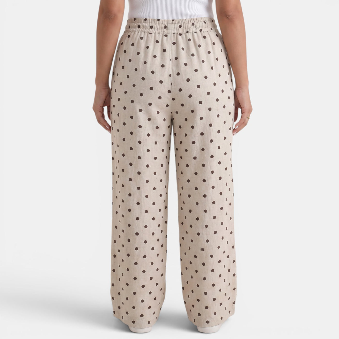 Pantalón Harén Lino Lunares Mujer