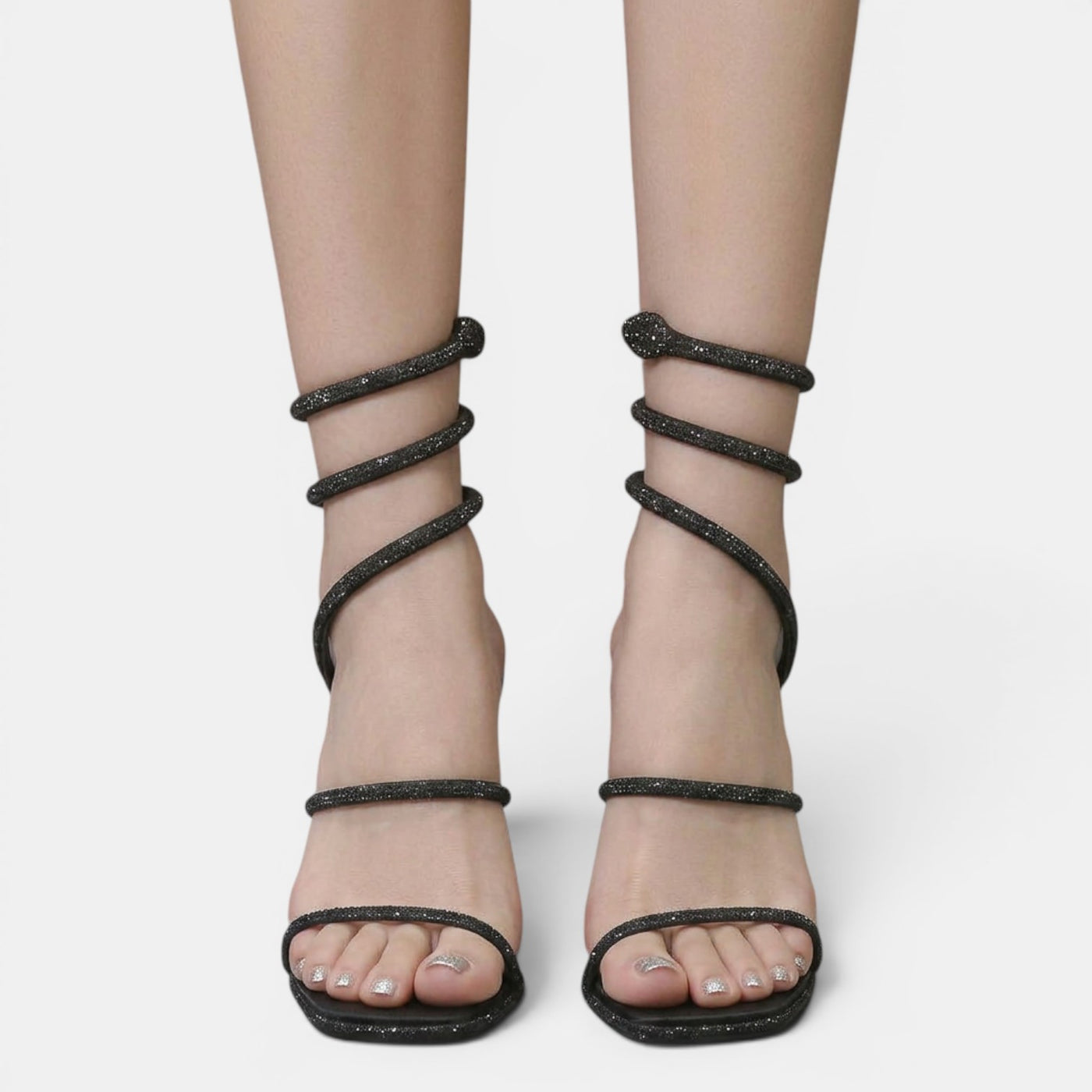 Rhinestone Party Heeled Sandals
