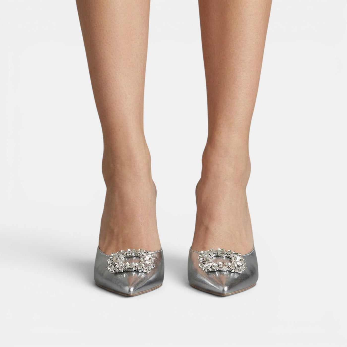 Crystal Heel Mule Sandals