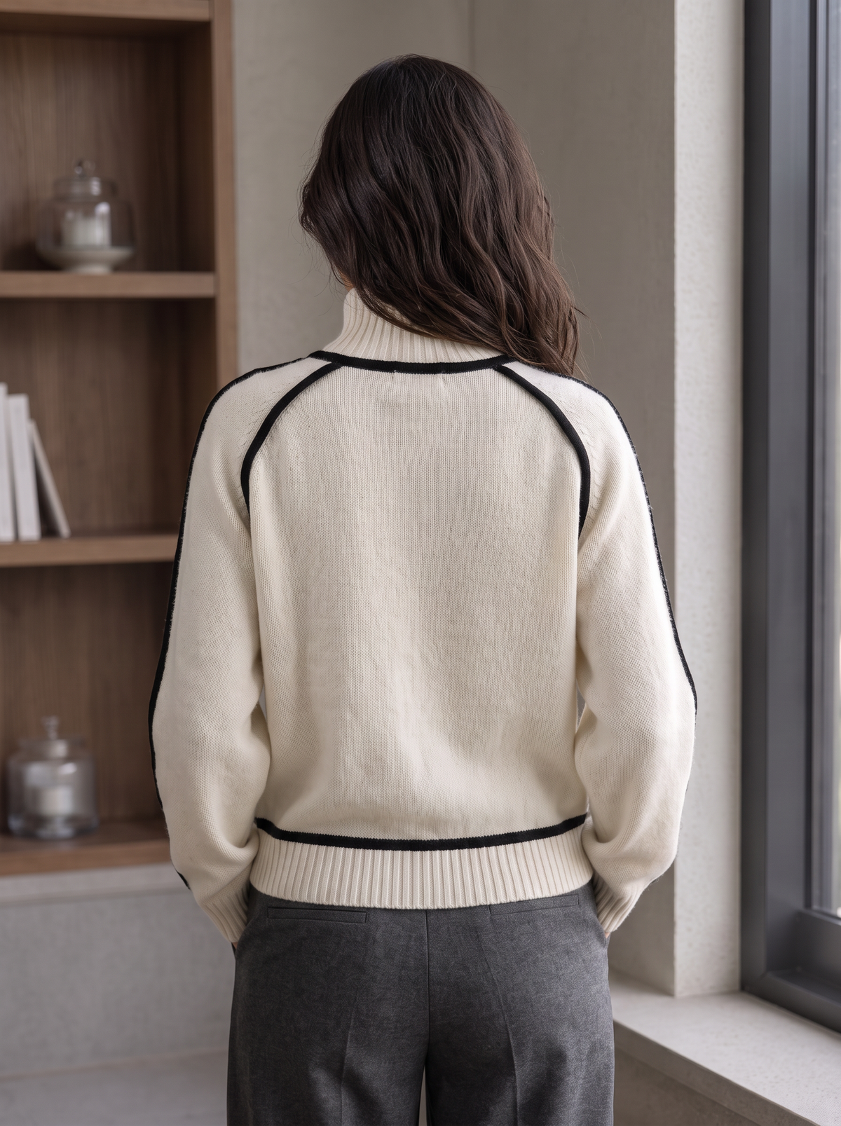 Suéter Mujer Oversize Cuello Alto