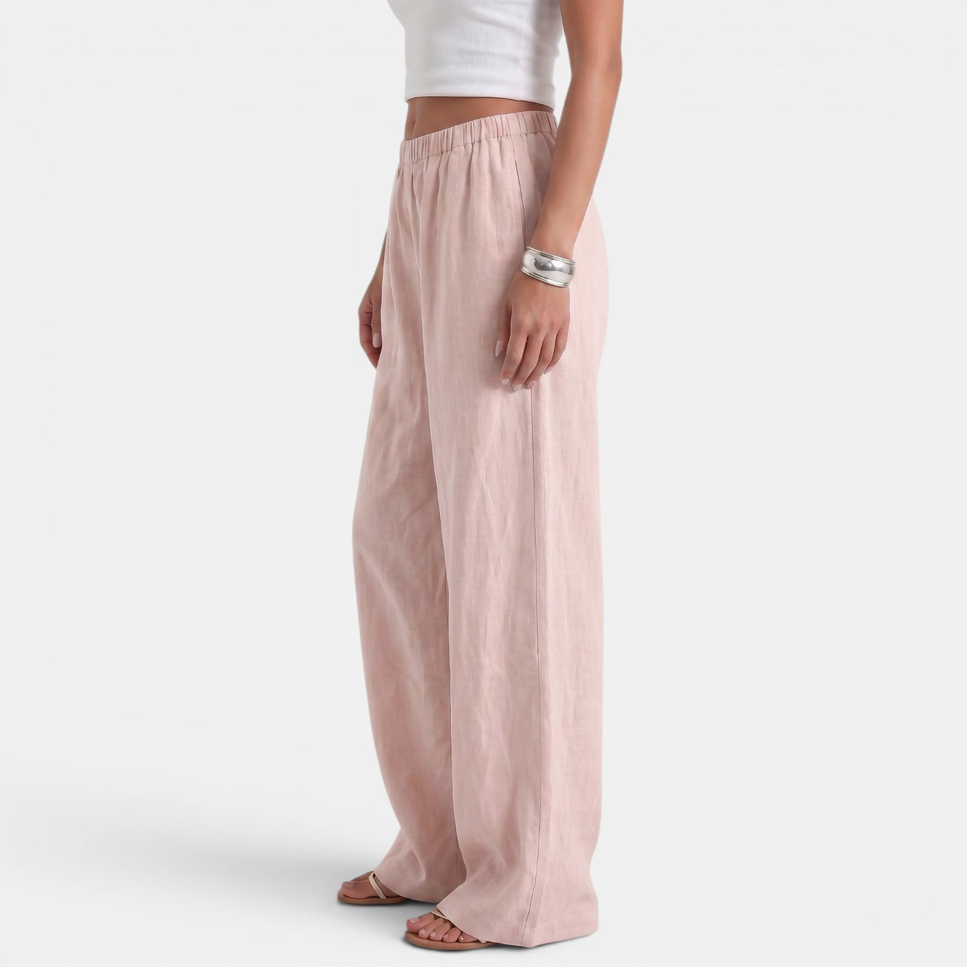 Women's Wide Leg Linen Cotton Summer Pants