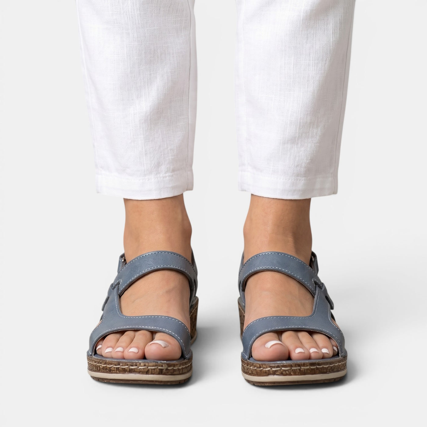 Women's Orthopedic Leather Wedge Sandals