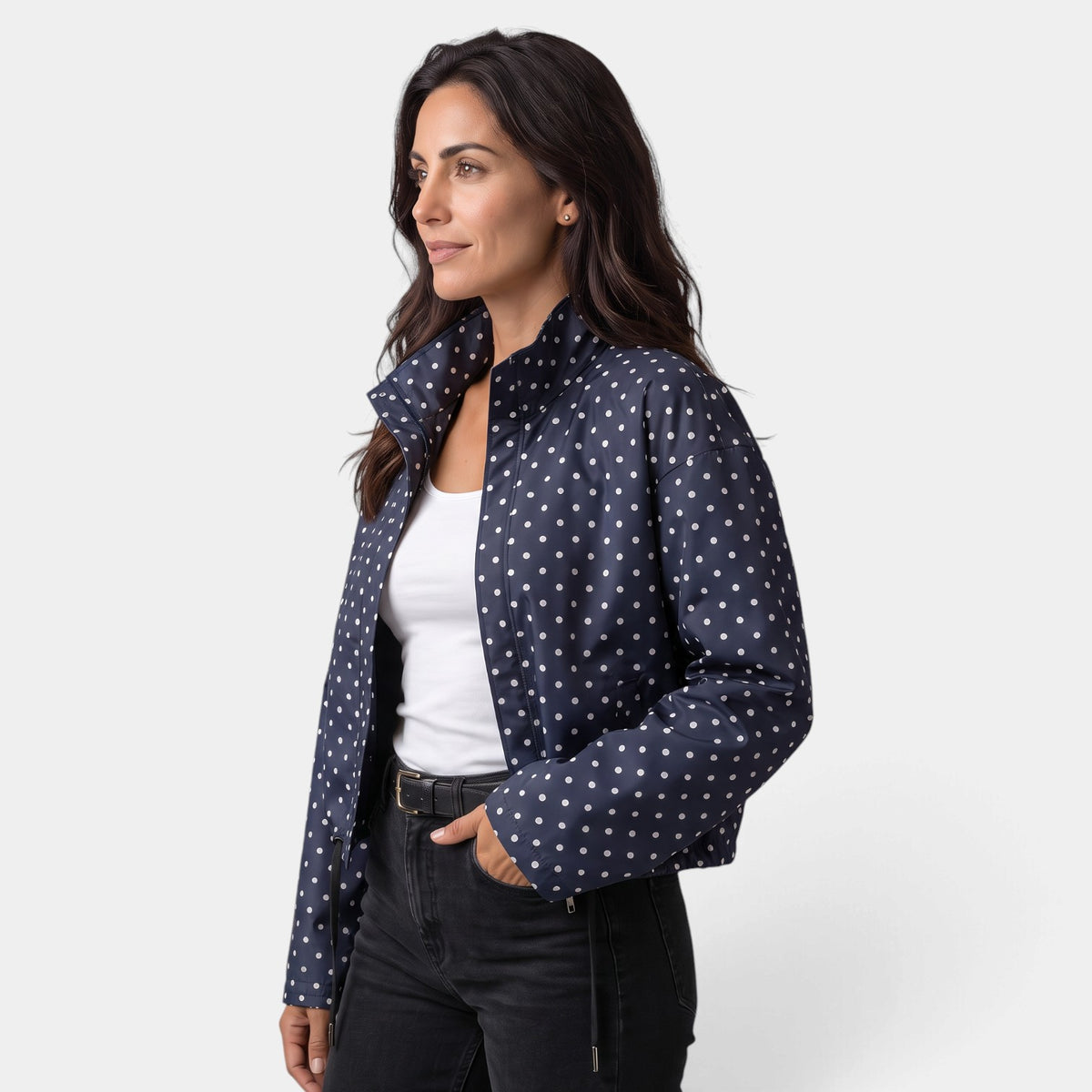 Cazadora Bomber Mujer Casual de Lunares