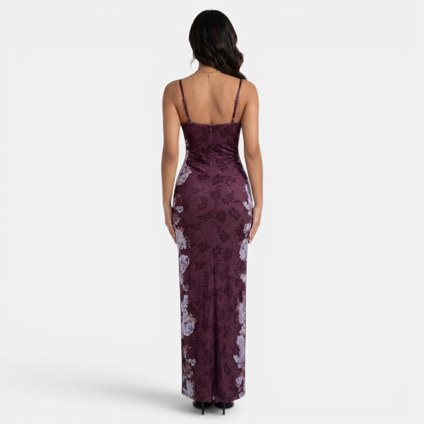 Vestido Slip Retro Estampado Mujer Elegante