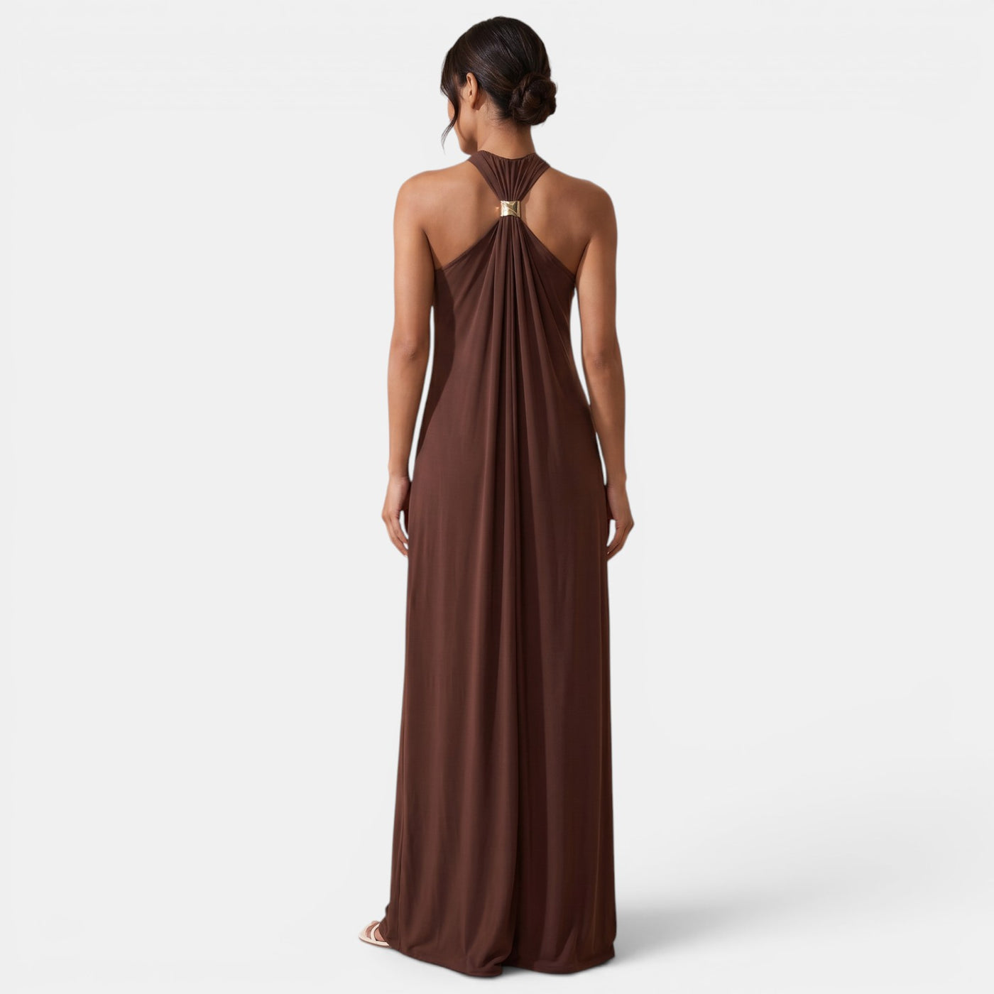 Women's Brown Coffee Summer Maxi Dress