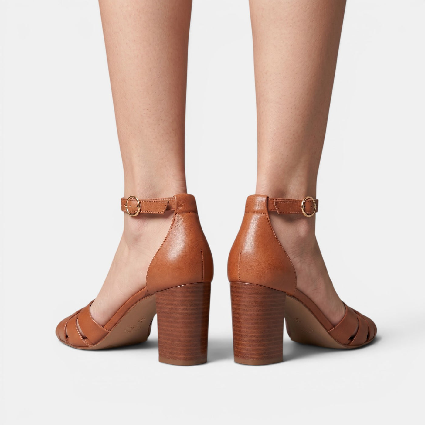 Women's Chunky Heel Leather Sandals