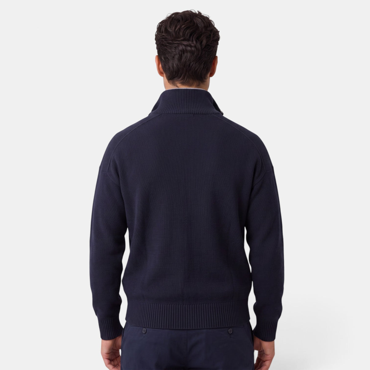 Men's Zip-Up Knit Cardigan Jacket - Casual Sweater Jacket