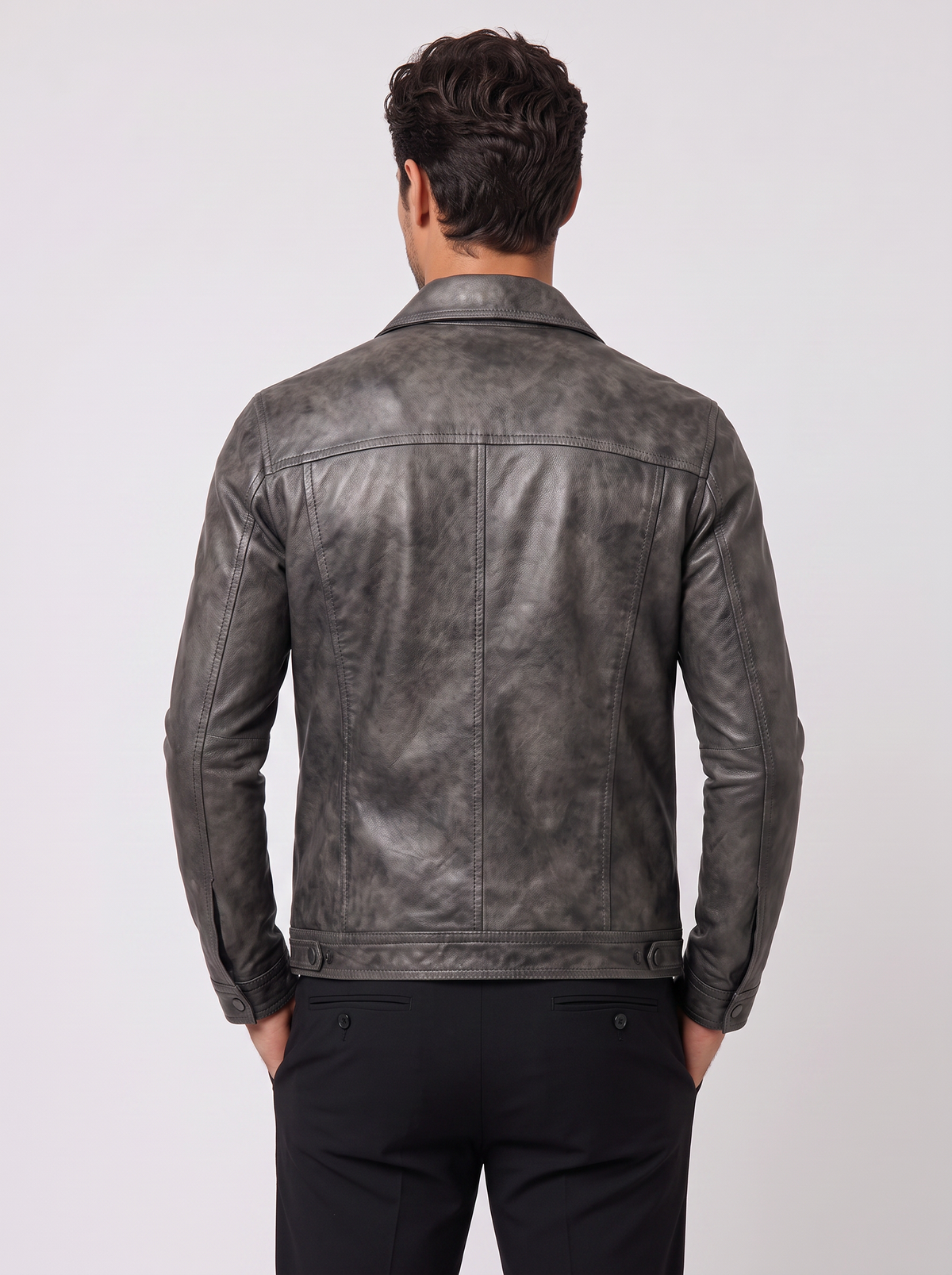 Men's Lambskin Nappa Leather Jacket - Slim Fit